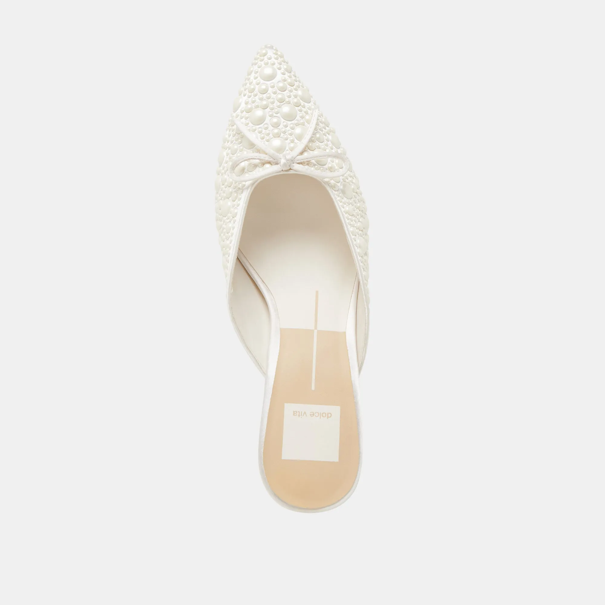 CLAYTN PEARL HEELS TRUE WHITE SATIN