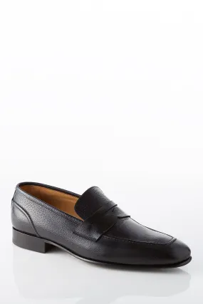 David August Leather Penny Loafer in Black