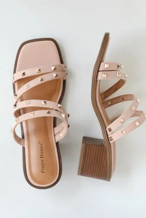 FINAL SALE - Boost In My Step Blush Strappy Studded Heels