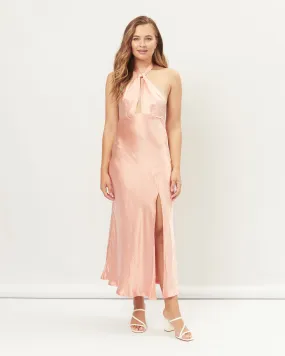 Noelle Pink Halter Midi Dress