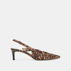 PAMLA MID WIDE HEELS LEOPARD SUEDE