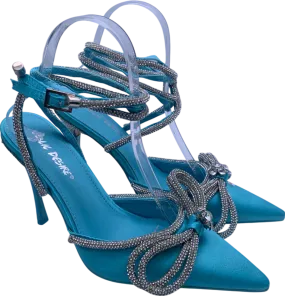 Public Desire Blue Rhinestone Embellished Heels EU 38