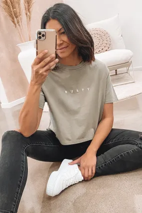 Rusty Essentials Easy Fit Crop Tee Savanna